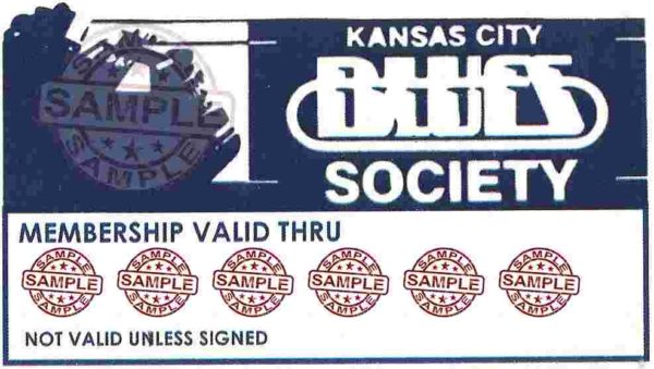 image of Kansas City Blues Society membership card