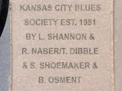 photo of the brick purchased by the Kansas City Blues Society, in honor of the five visionaries who founded the KCBS