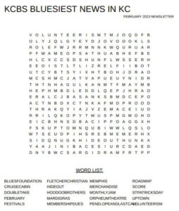 February 2023 word search