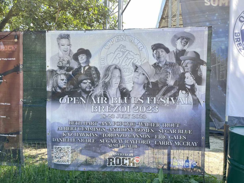 Open Air Blues Festival banner on a fence