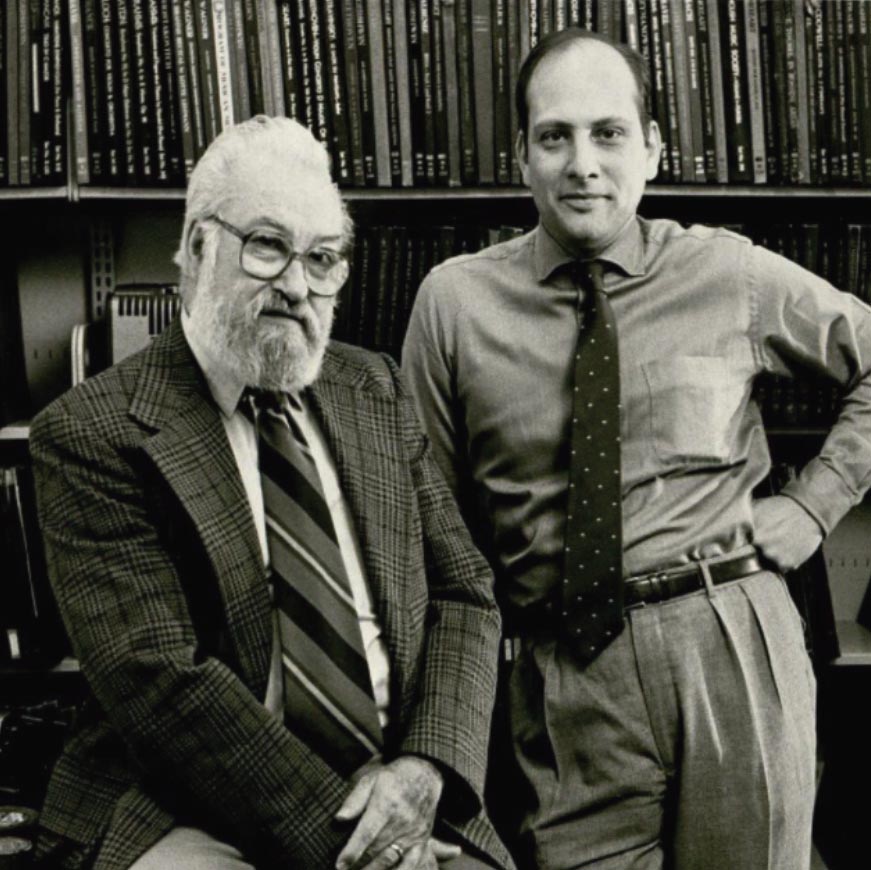 Gaylord Marr seated with Chuck Haddix at the Marr Sound Archives